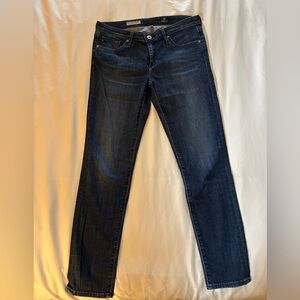 AG - THE STEVIE ANKLE Slim Straight Ankle Women’s Blue Denim Jeans